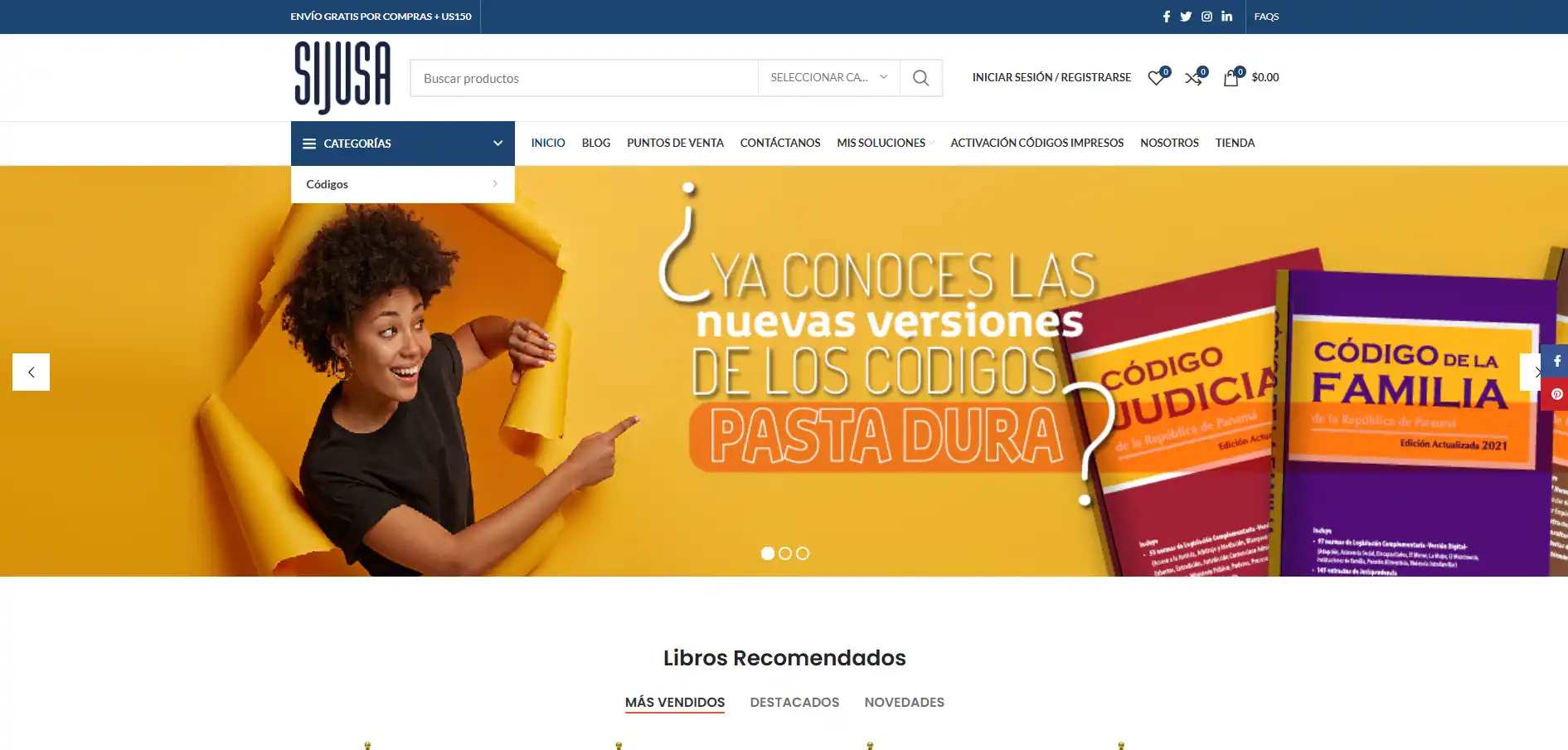 Sitio web de Sijusa. Alsnippets trabaja en la activación de la pasarela de pagos con Wooccommerce y Páguelo fácil